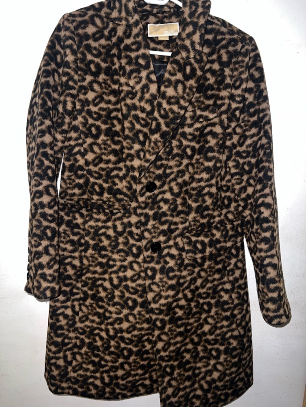 MICHAEL Michael Kors Leopard Print Coat in Brown and Black